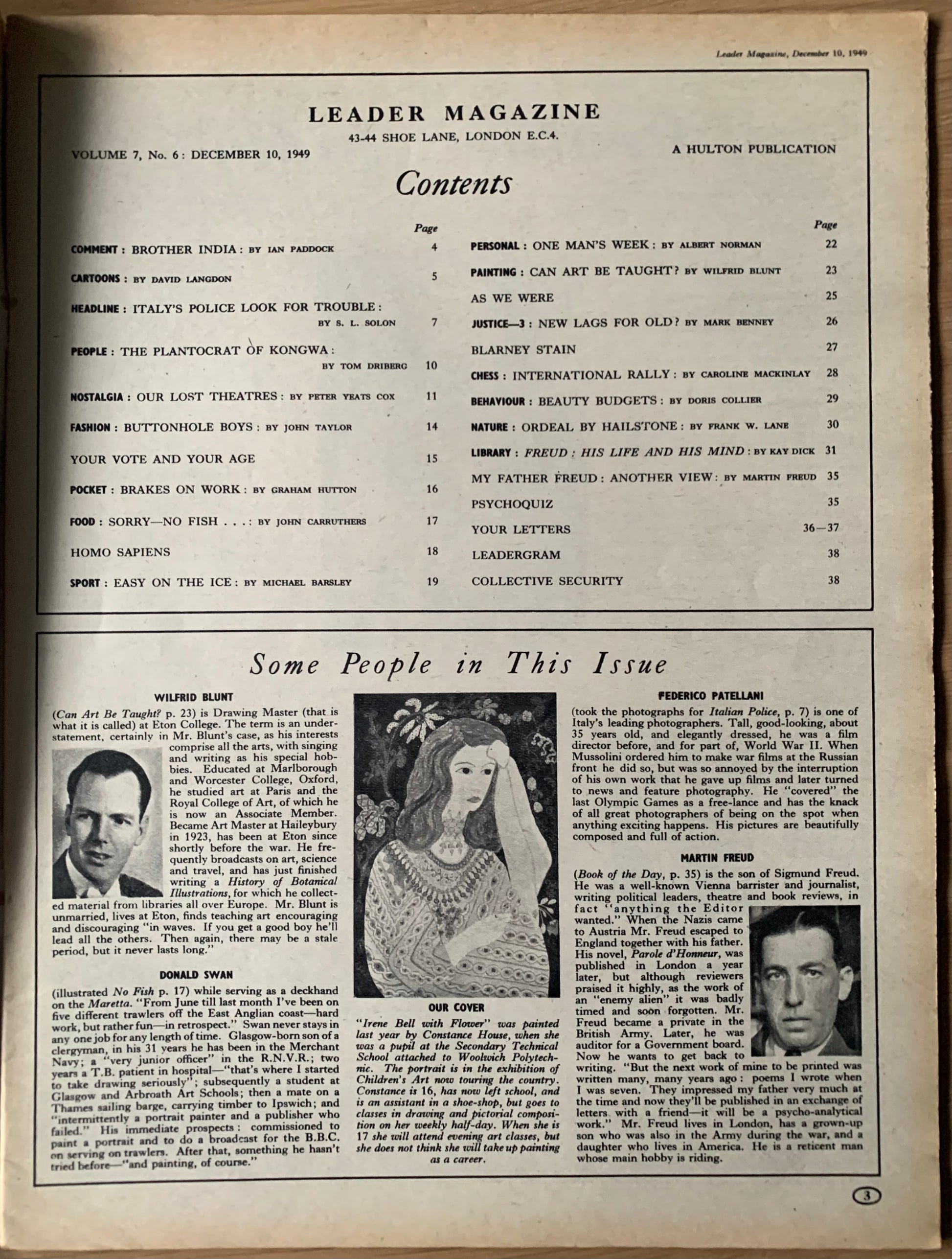 Constance House LEADER Magazine December 10 1949 FREUD - transpontinebooks