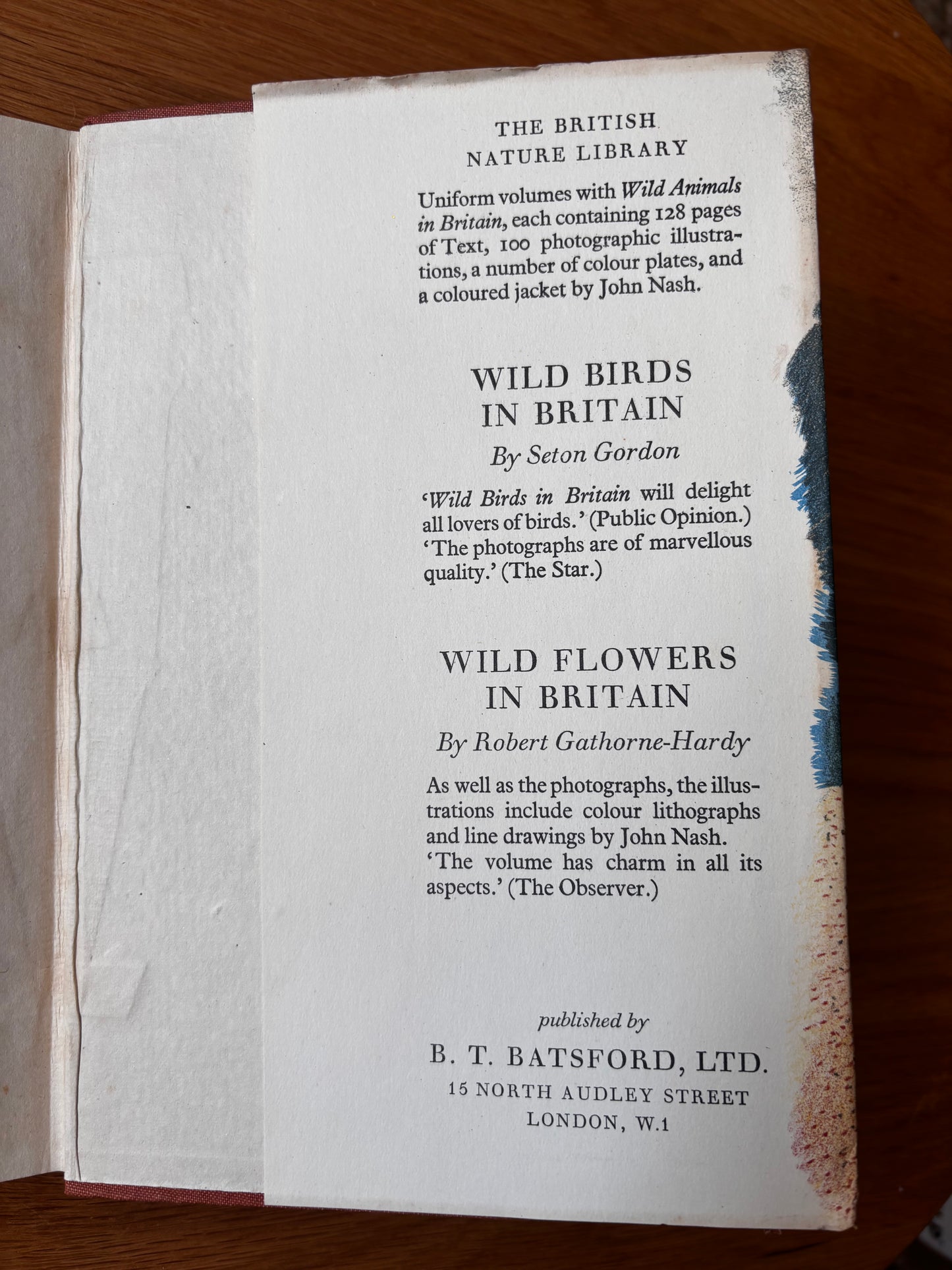 John Nash WILD ANIMALS IN BRITAIN 1st Ed DJ Batsford 1939 Frances Pitt