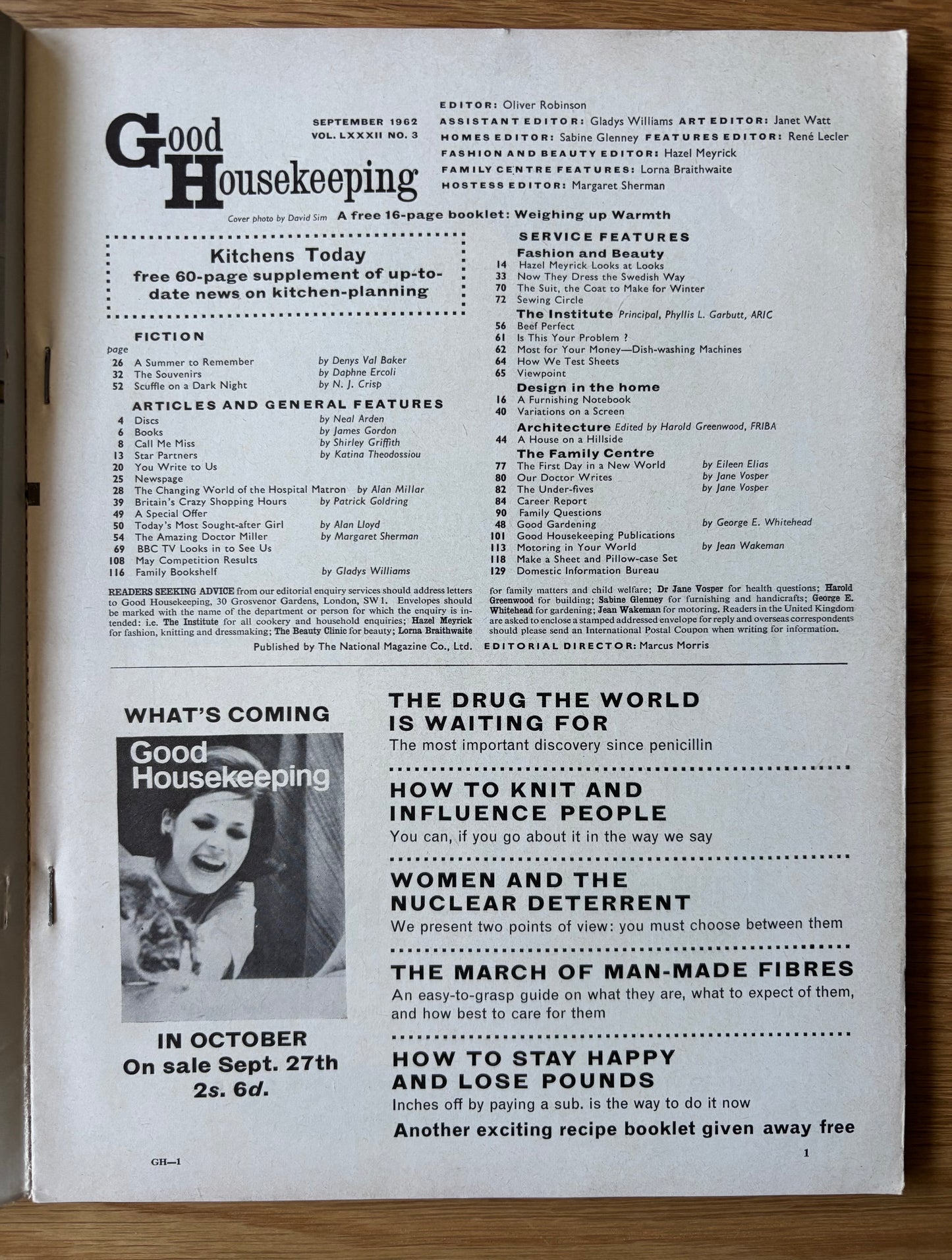 GOOD HOUSEKEEPING Magazine SEPTEMBER 1962 Illustrated SWEDISH CLOTHES Recipes Ads