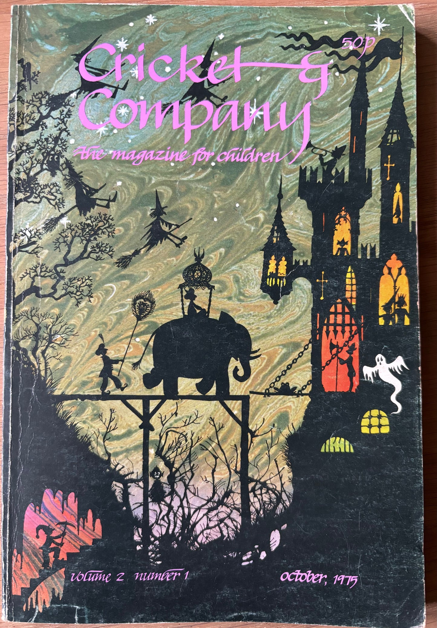 Jan Pienkowski CRICKET & COMPANY MAGAZINE Oct 1975 HALLOWEEN Ted Hughes Isaac Bashevis Singer - transpontinebooks