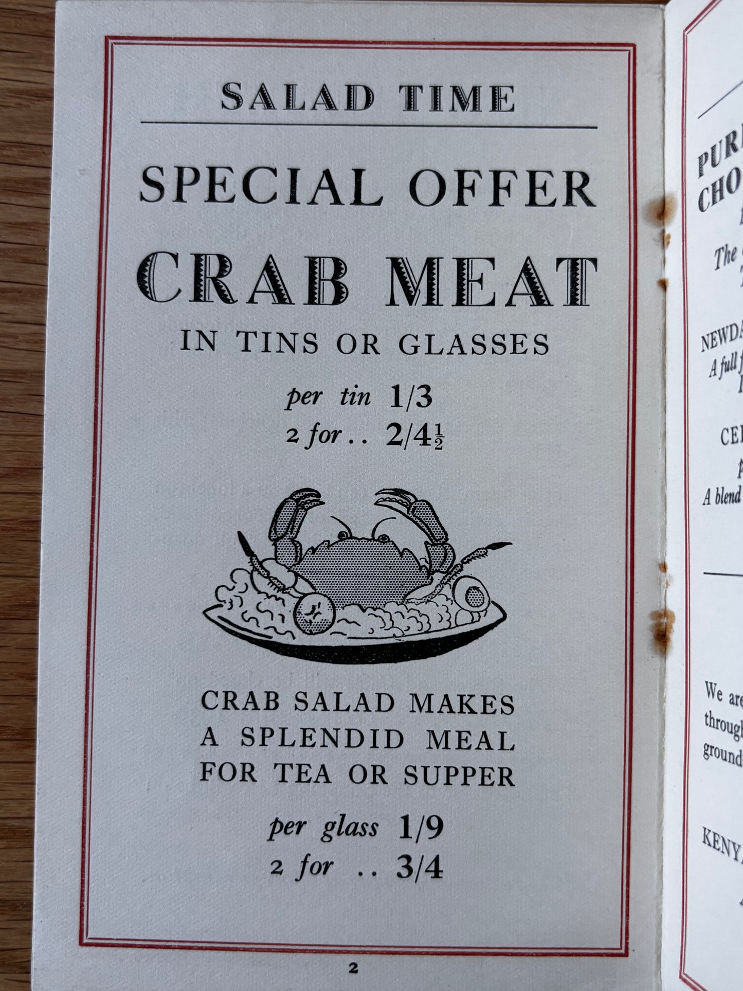 1930’s BARROW’S BIRMINGHAM Illustrated Seasonal Food Booklet SHOP May 1930
