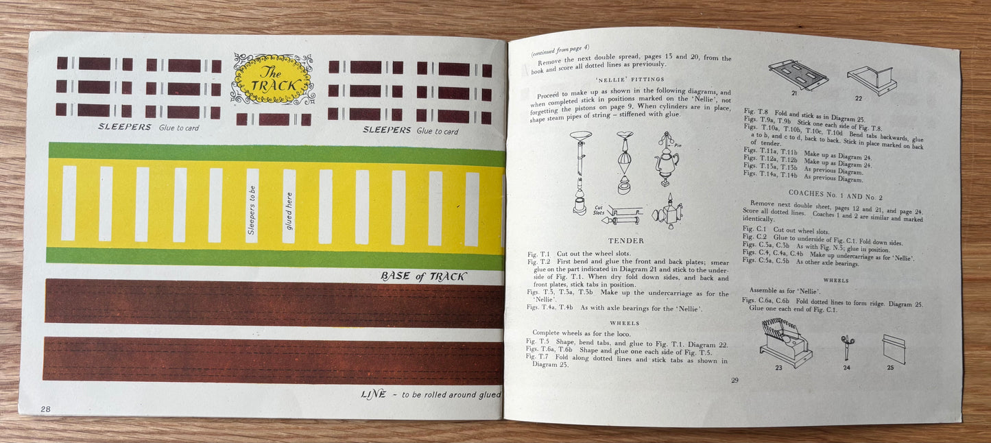 Rowland Emett THE FESTIVAL RAILWAY 1951 Puffin Picture Cut Out Book TRAIN