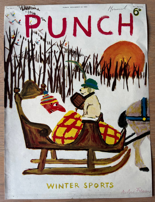 Andre Francois CHRISTMAS COVER ONLY - PUNCH MAGAZINE December 12 1956