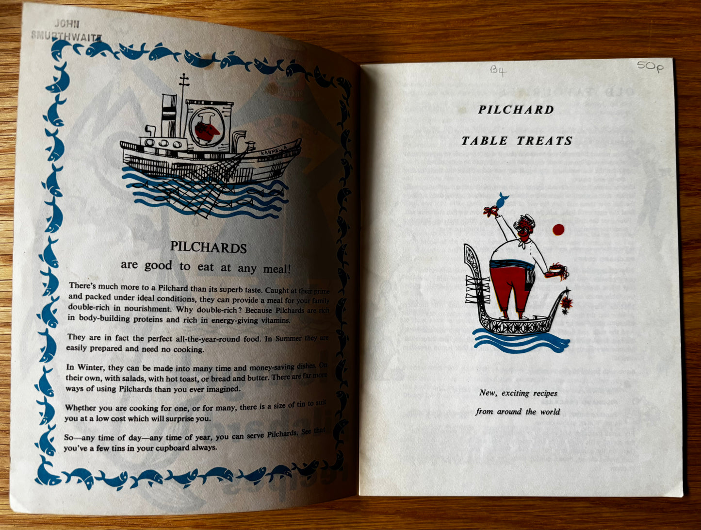 Vintage GLENRYCK PILCHARD FISH RECIPES Booklet Table Treats
