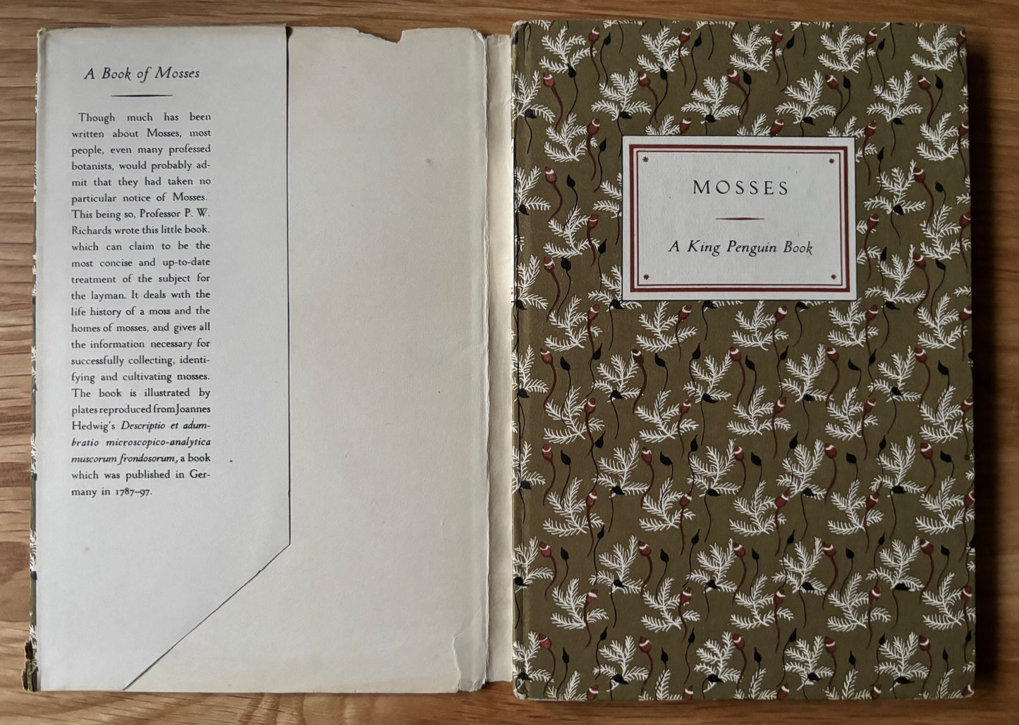 Paxton Chadwick MOSSES King Penguin Book Paul Richards 1950 DJ ILLUSTRATED