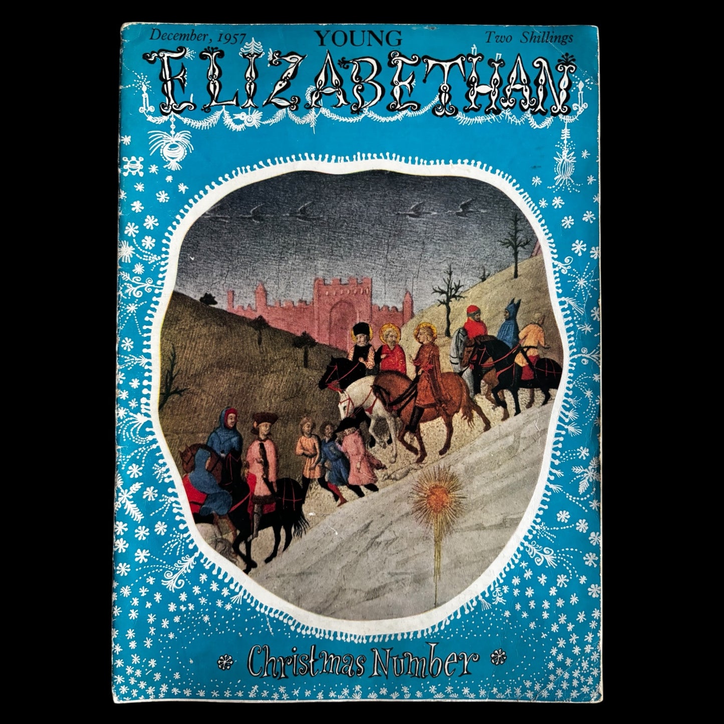 Ronald Searle YOUNG ELIZABETHAN Magazine CHRISTMAS 1957 Molesworth Puppet