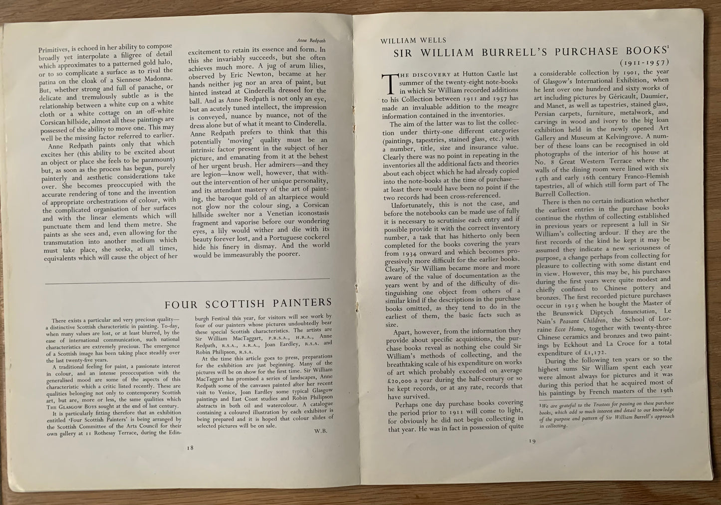 Anne Redpath SCOTTISH ART REVIEW 1963 John Quinton Pringle - transpontinebooks