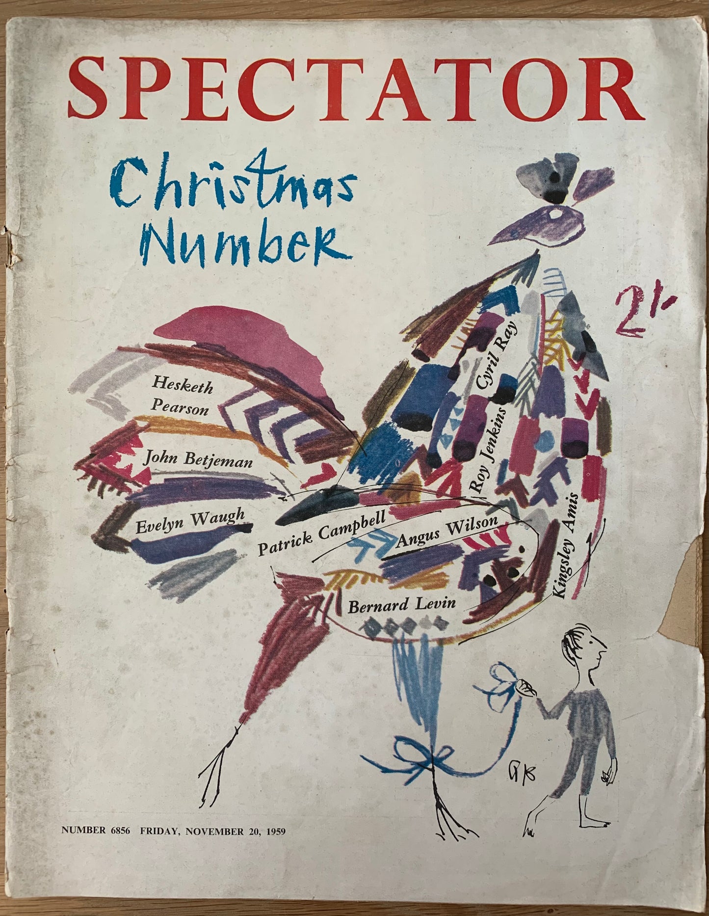 Quentin Blake CHRISTMAS THE SPECTATOR November 1959 John Betjeman Evelyn Waugh - transpontinebooks