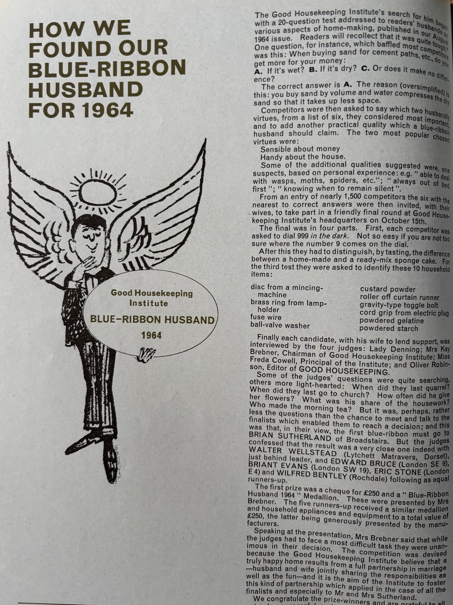 GOOD HOUSEKEEPING Magazine January 1965 Illustrated Recipes Ads