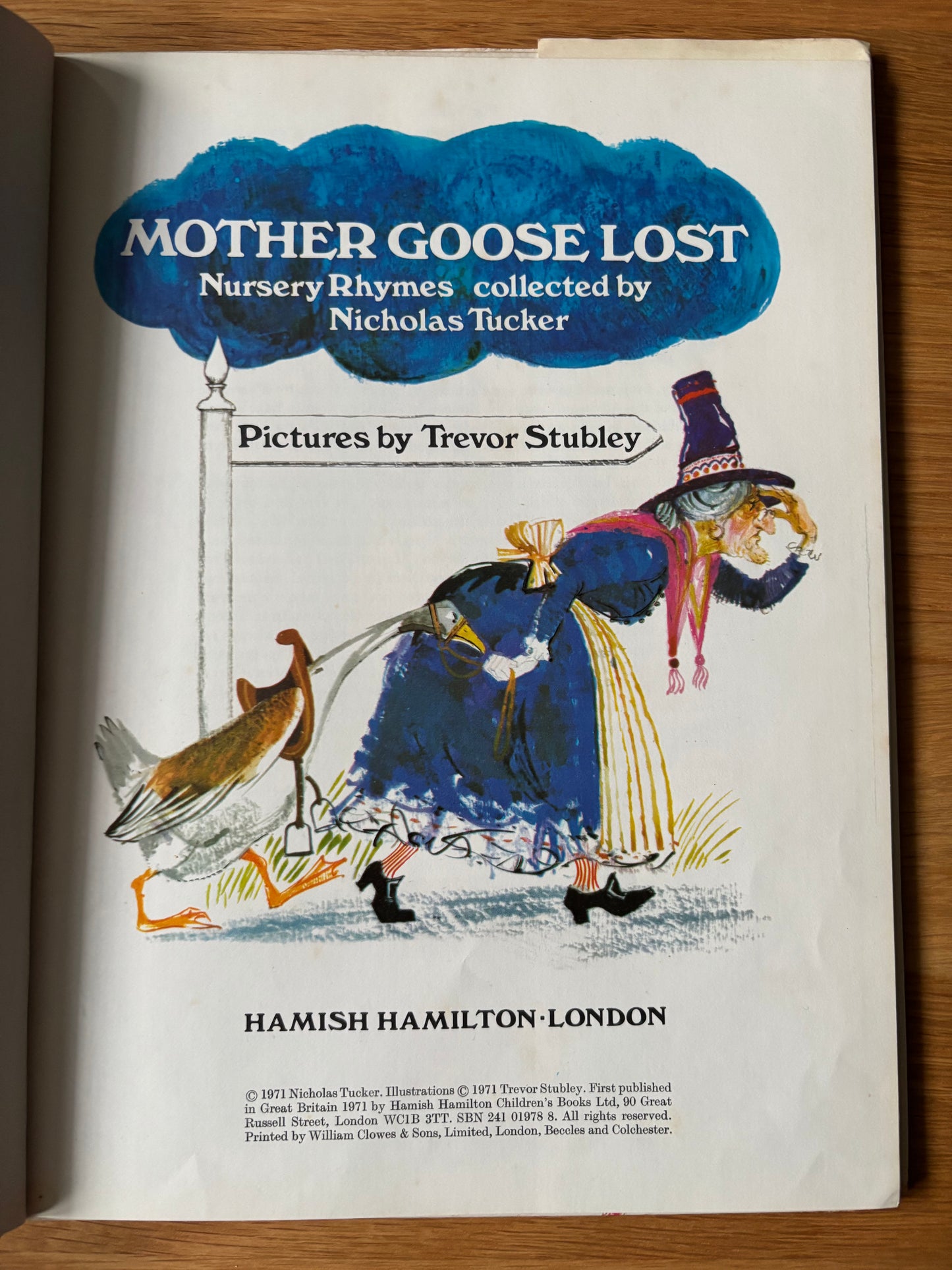 Trevor Stubley MOTHER GOOSE LOST 1st DJ HB 1971 Nicholas Tucker Nursery Rhymes Hamish Hamilton
