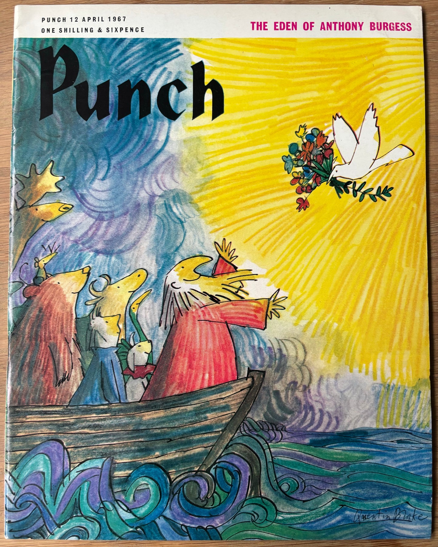 Quentin Blake PUNCH MAGAZINE APRIL1967 Noah’s Arc Dove Hans Schwarz - transpontinebooks