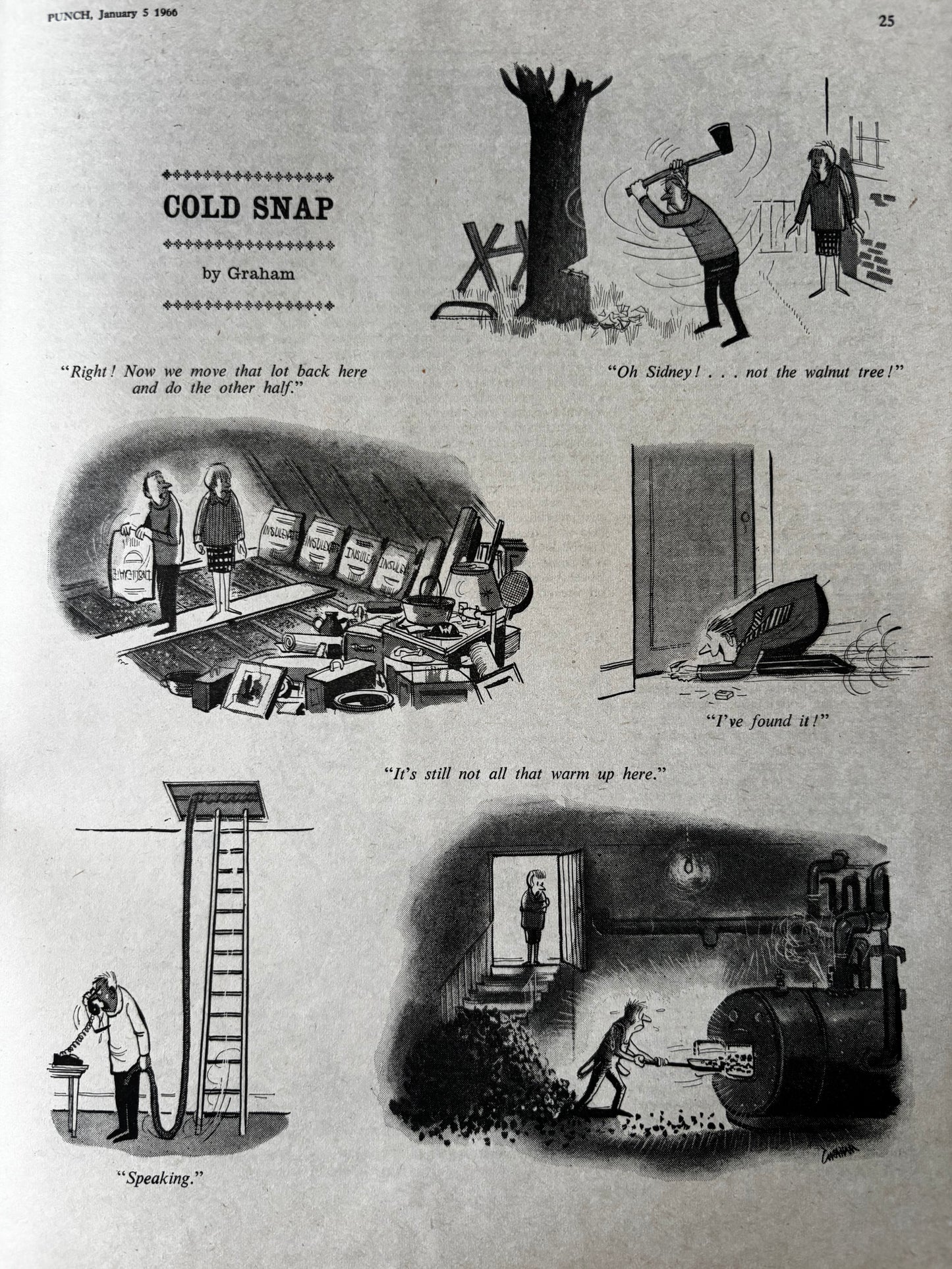 PUNCH MAGAZINE January 5 1966 HOURGLASS SAND CLOCK