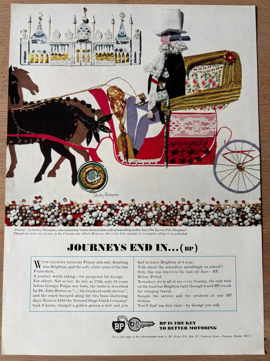 Shirley Thompson Collage BRIGHTON ROAD May 1963 BP ADVERT Journeys End