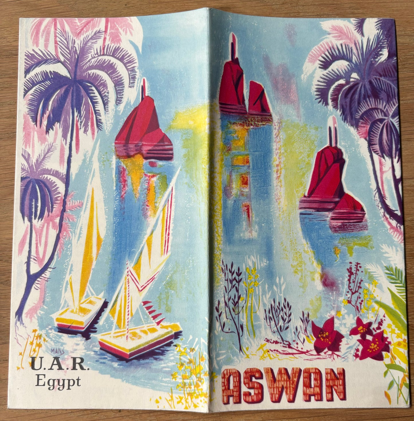 ASWAN 1960’s Egypt Tourist Leaflet WINTER RESORT Dam Temple 1960 - transpontinebooks