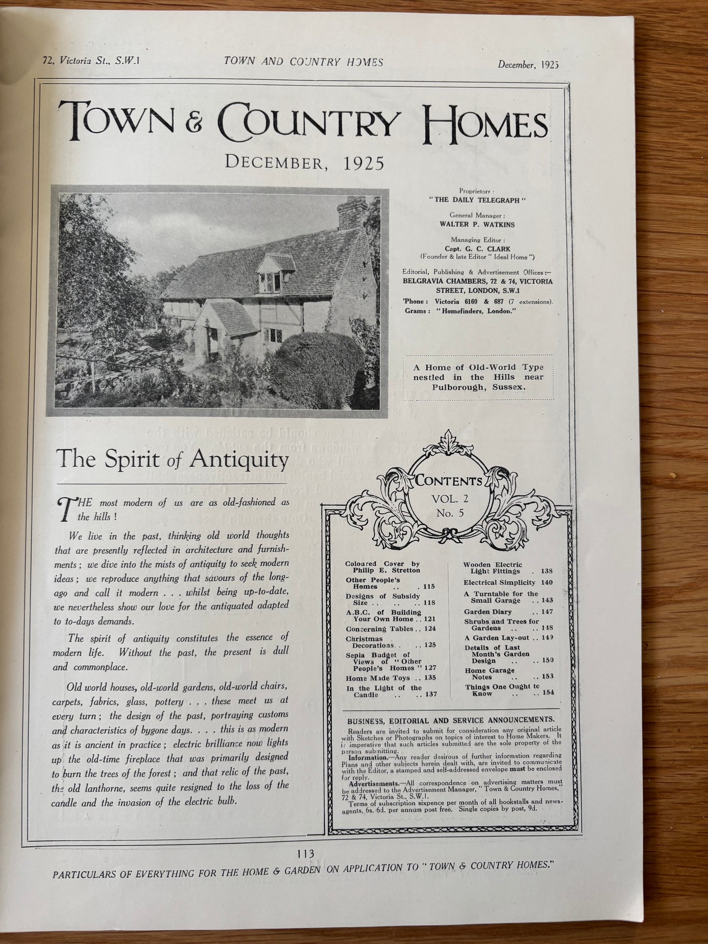 1920’s TOWN AND COUNTRY HOMES Magazine December 1925 Illustrated ADVERTS