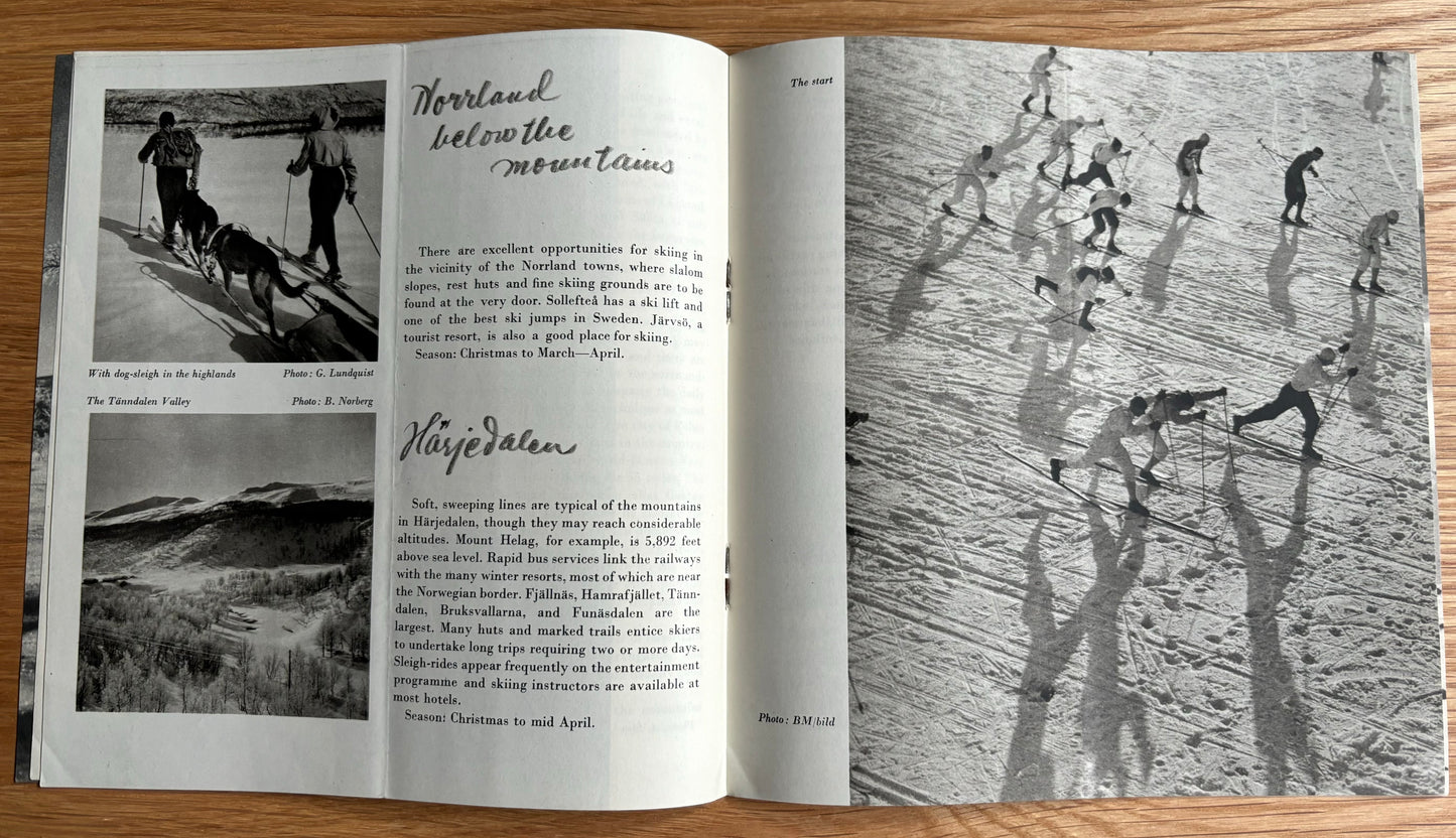 Vintage 1940’s WINTER IN SWEDEN Tourist Holiday Booklet Travel