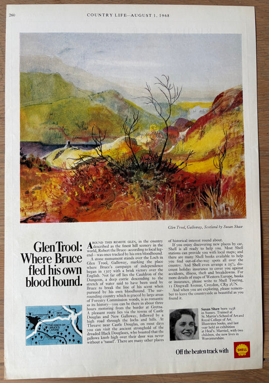 Susan Shaw GLEN TROOL GALLOWAY Aug 1968 SHELL ADVERT Off The Beaten Track