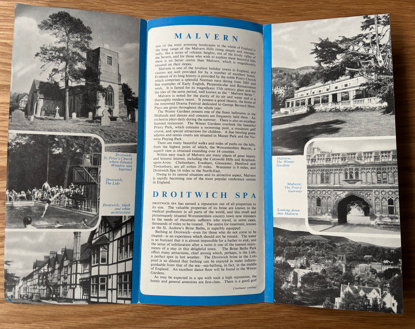 1950's DROITWICH & MALVERN Come To Britain Leaflet No 4D
