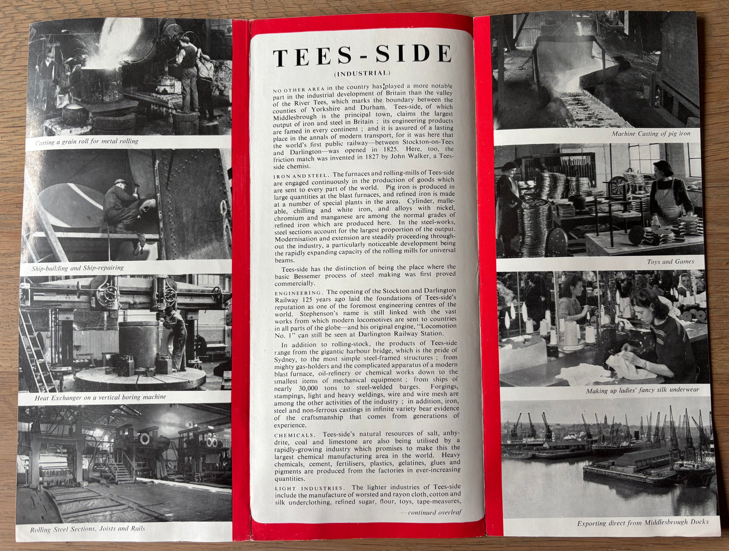 1950's TEESSIDE Come To Britain Leaflet No 13F IRON STEEL Railways