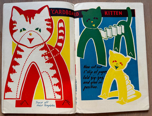 Vintage 1951 ART AND CRAFT MAGAZINE Cats Sewing CHILD EDUCATION September