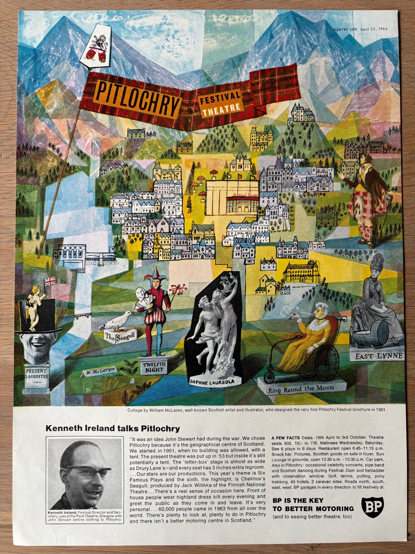 William McLaren Collage PITLOCHRY FESTIVAL THEATRE 1964 BP ADVERT