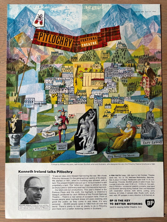 William McLaren Collage PITLOCHRY FESTIVAL THEATRE 1964 BP ADVERT