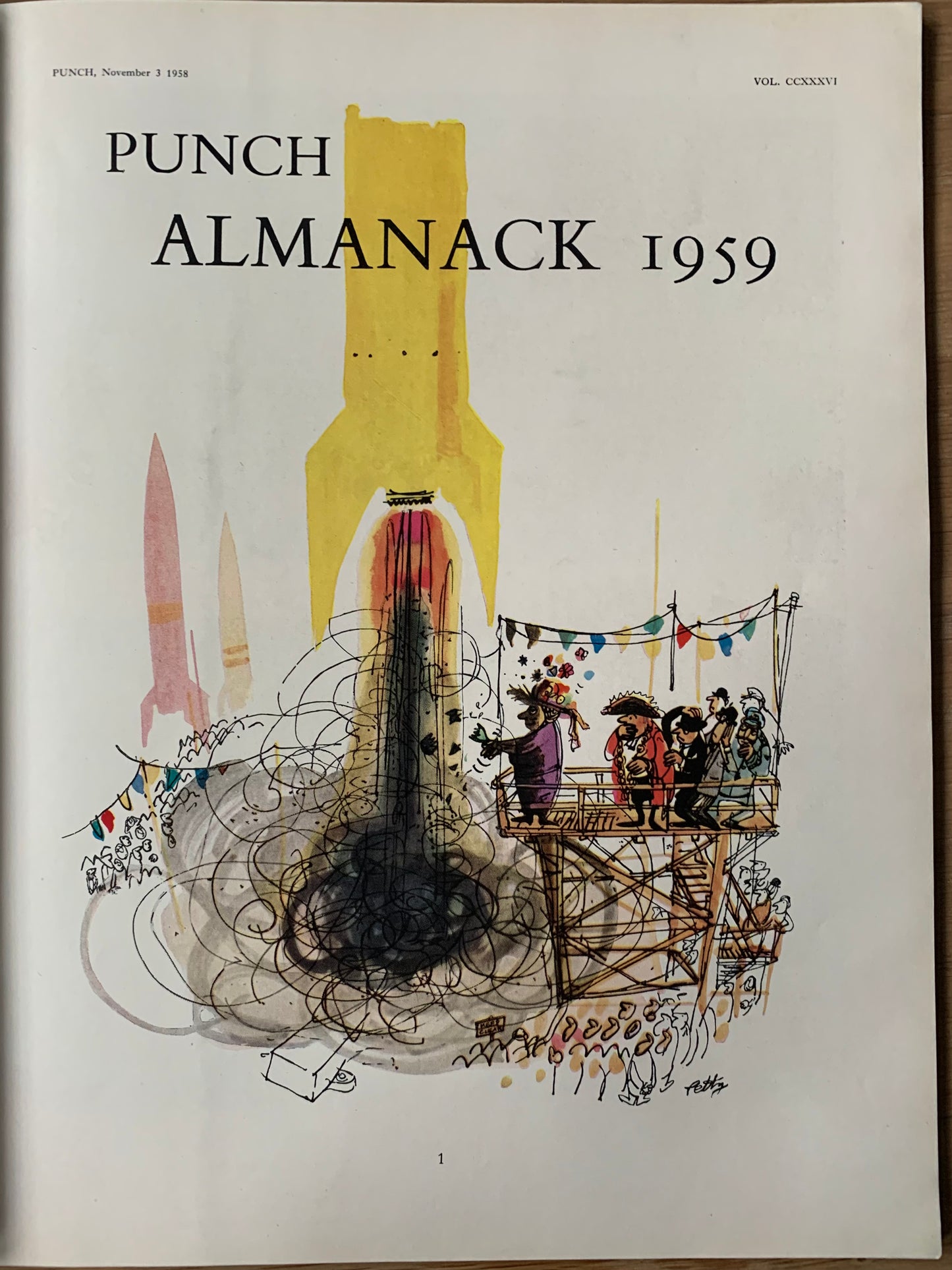 Christmas PUNCH ALMANACK 1959 Ronald Searle Fougasse MAGAZINE ADVERTS - transpontinebooks