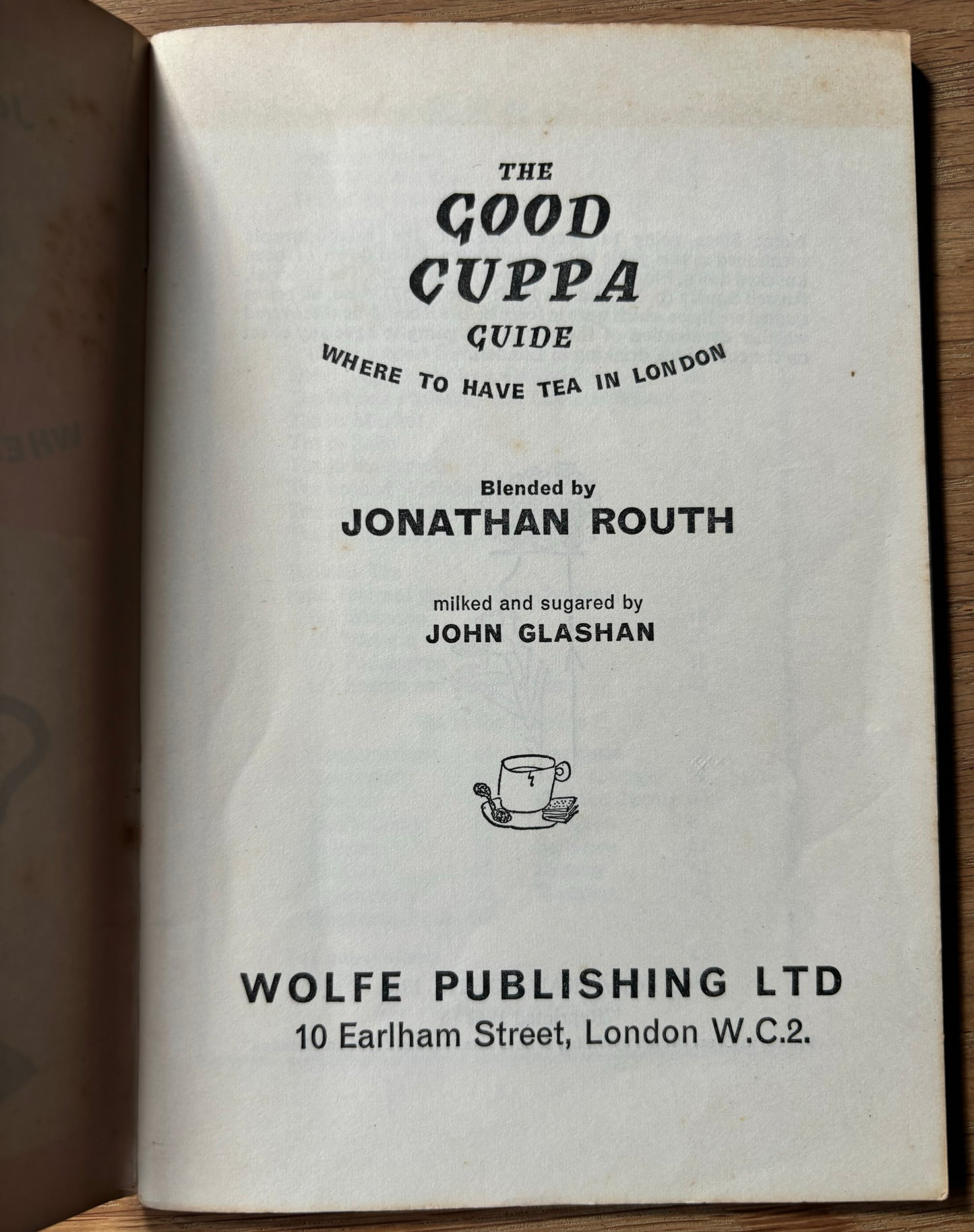 GOOD CUPPA GUIDE IN LONDON 1967Jonathan Routh John Glashan ILLUSTRATED - transpontinebooks