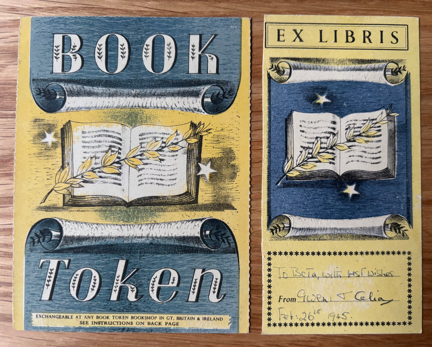 3 X Barnett Freedman VINTAGE BOOK TOKEN 1940's