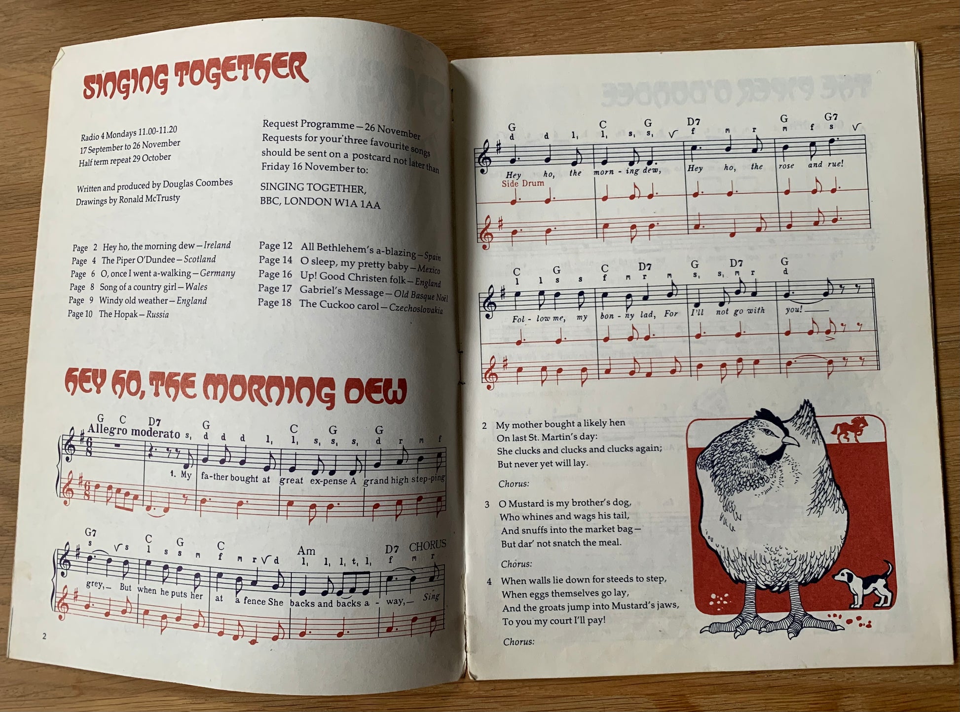 Ron McTrusty SINGING TOGETHER BBC 1973 Radio For Schools BOOKLET ART SONG BOOK - transpontinebooks