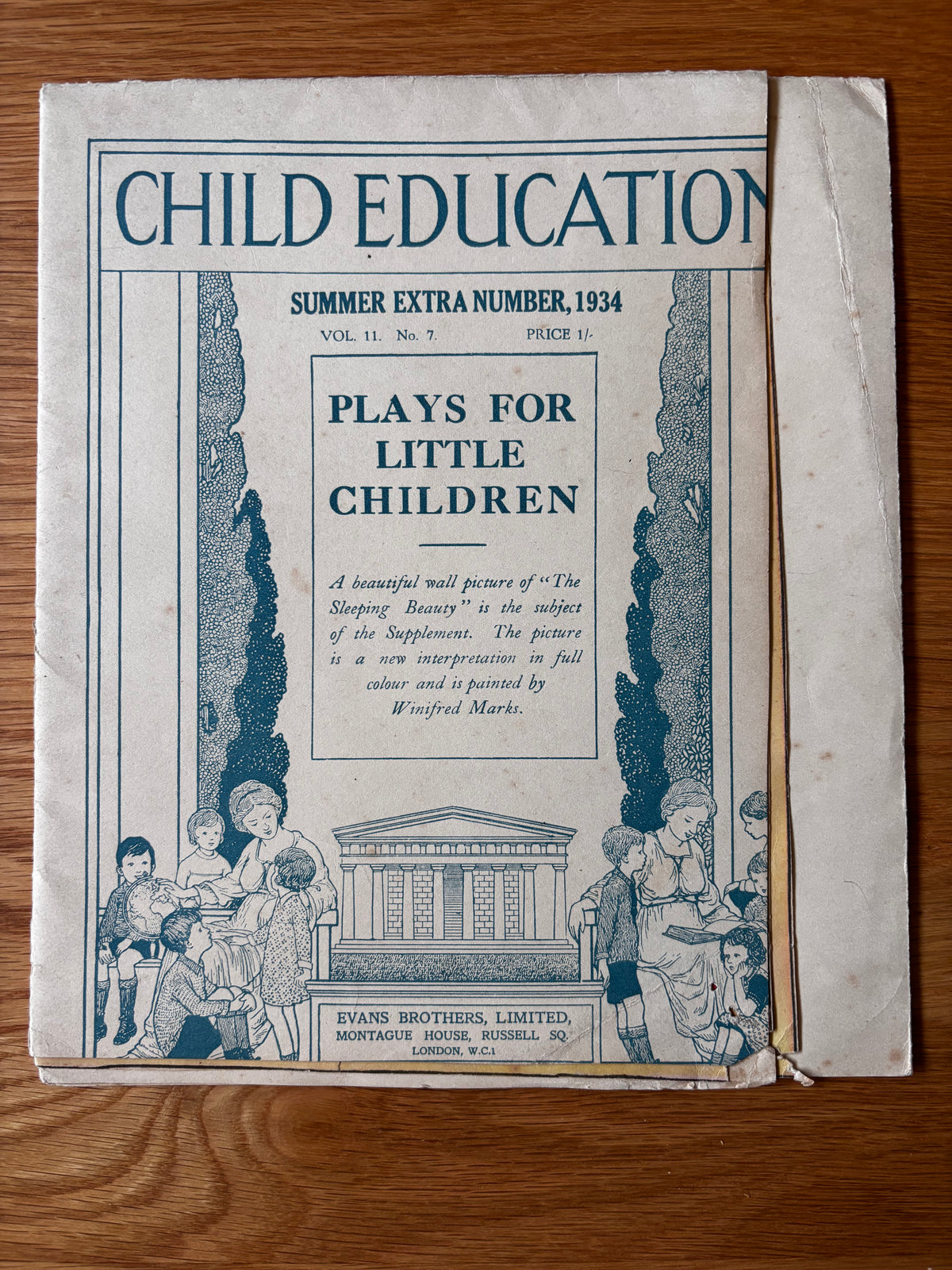 Winifred Marks LARGE SLEEPING BEAUTY POSTER 1934 Child Education School