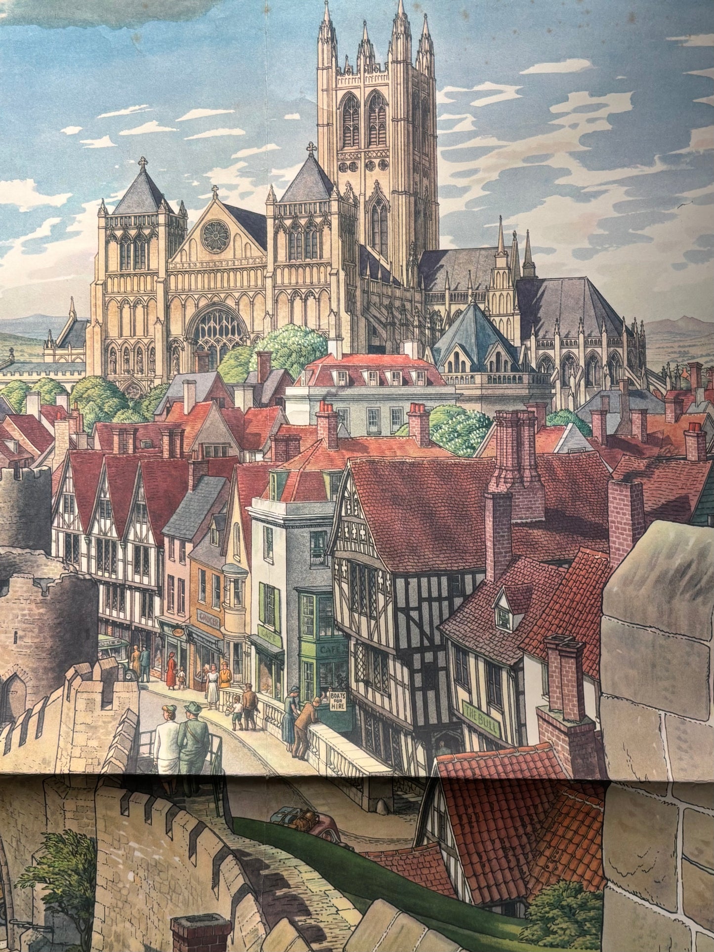 S R Badmin Signed 1950’s COME AND EXPLORE BRITAIN TRAVEL POSTER 1953
