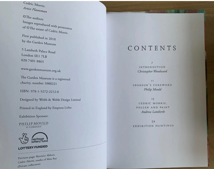 Cedric Morris ARTIST PLANTSMAN 2018 DJ 1st Ed Garden Museum ANDREW LAMBIRTH ART