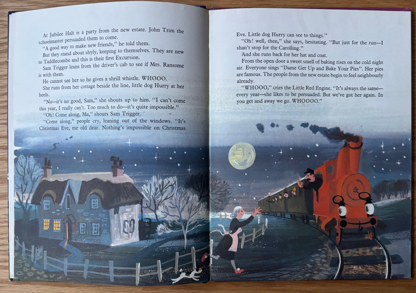 Leslie Wood THE LITTLE RED ENGINE GOES CAROLLING Diana Ross Faber 1st Ed 1971 HB
