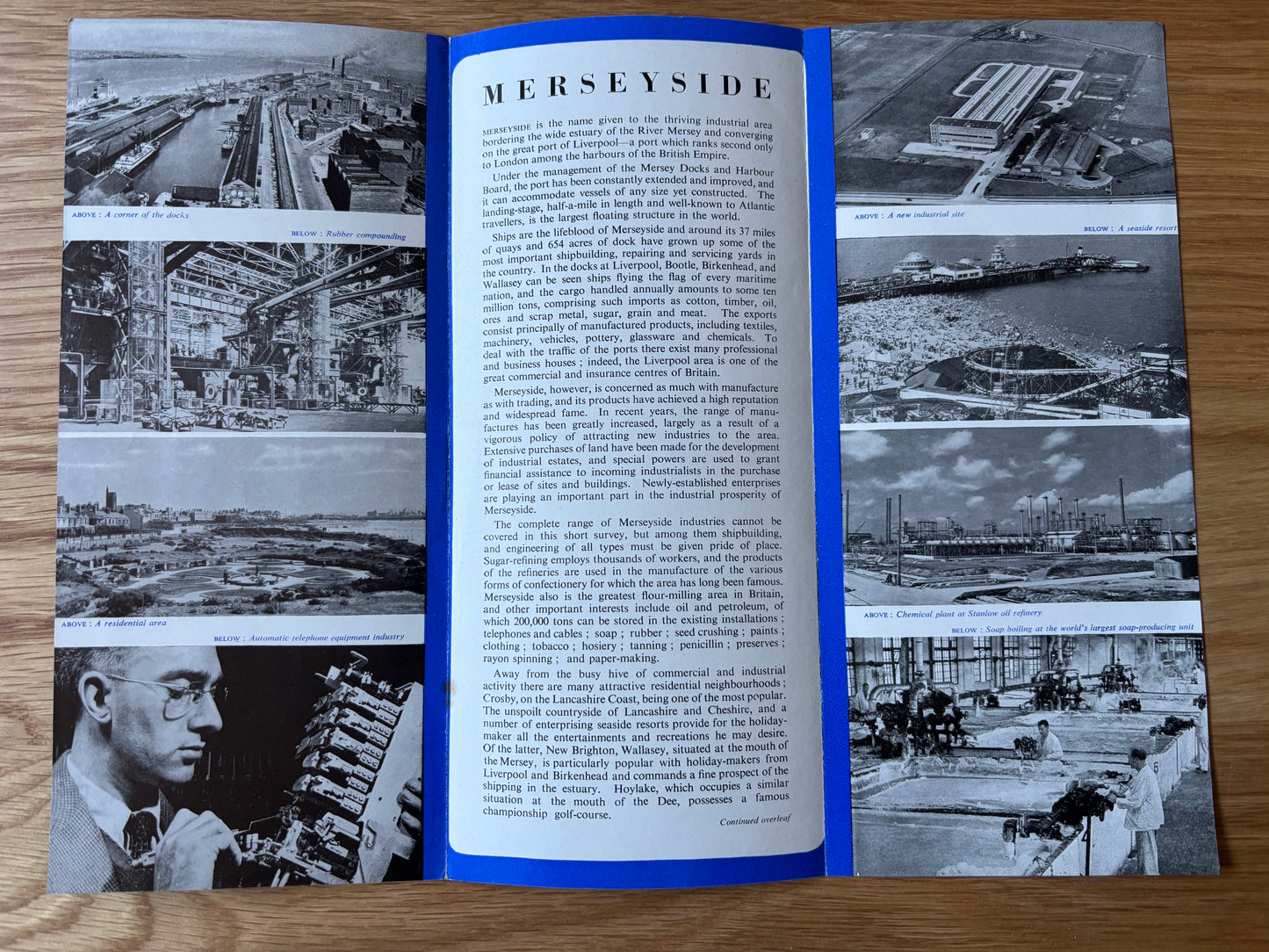 1950’s MERSEYSIDE Come To Britain Leaflet No 13G Industrial Sites