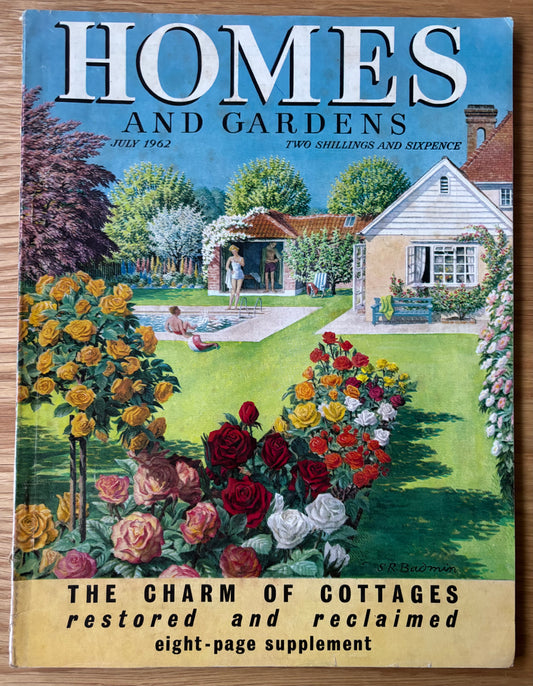 Stanley Roy Badmin HOMES AND GARDENS Magazine JULY 1962 Vintage Art S R
