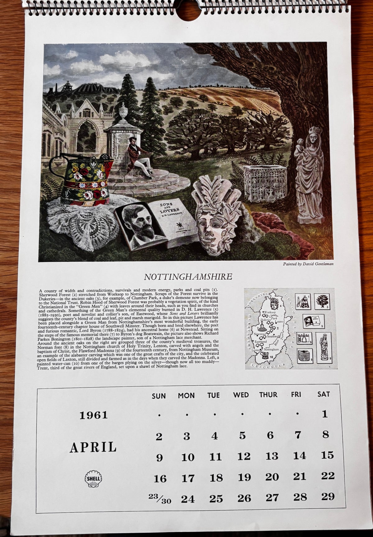 Kenneth Rowntree SHELL CALENDAR 1961 S R Badmin John O’Connor Illustrated ART