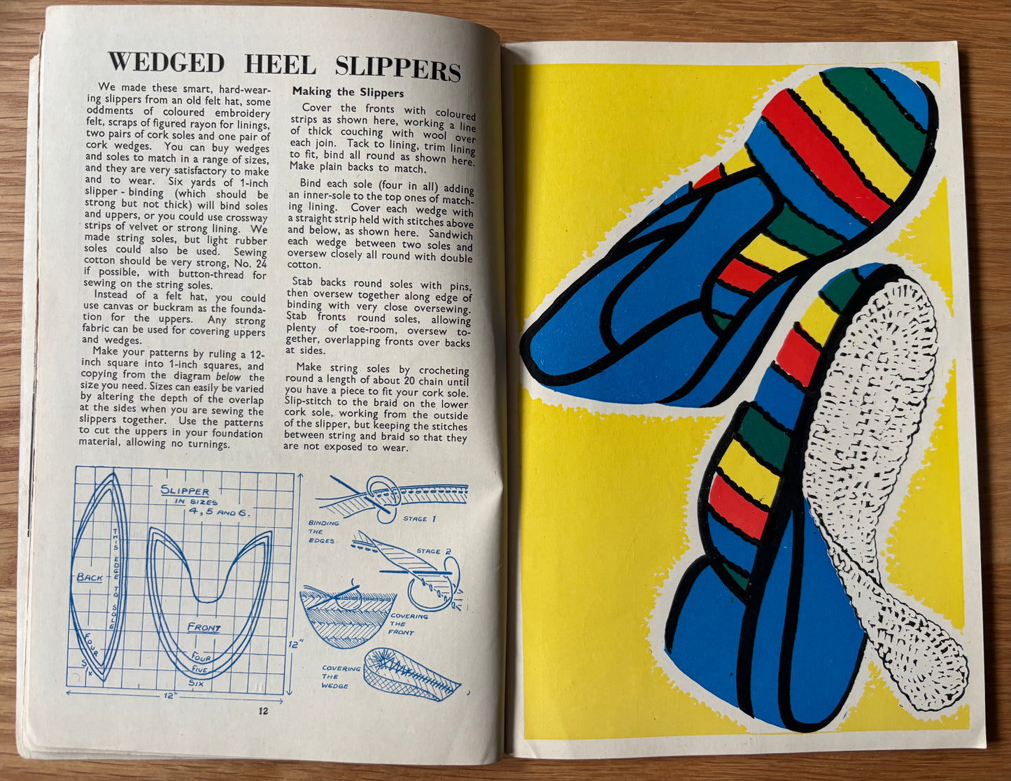 1950 ART AND CRAFT MAGAZINE Fabric Toys CHILD EDUCATION Wedge Shoes