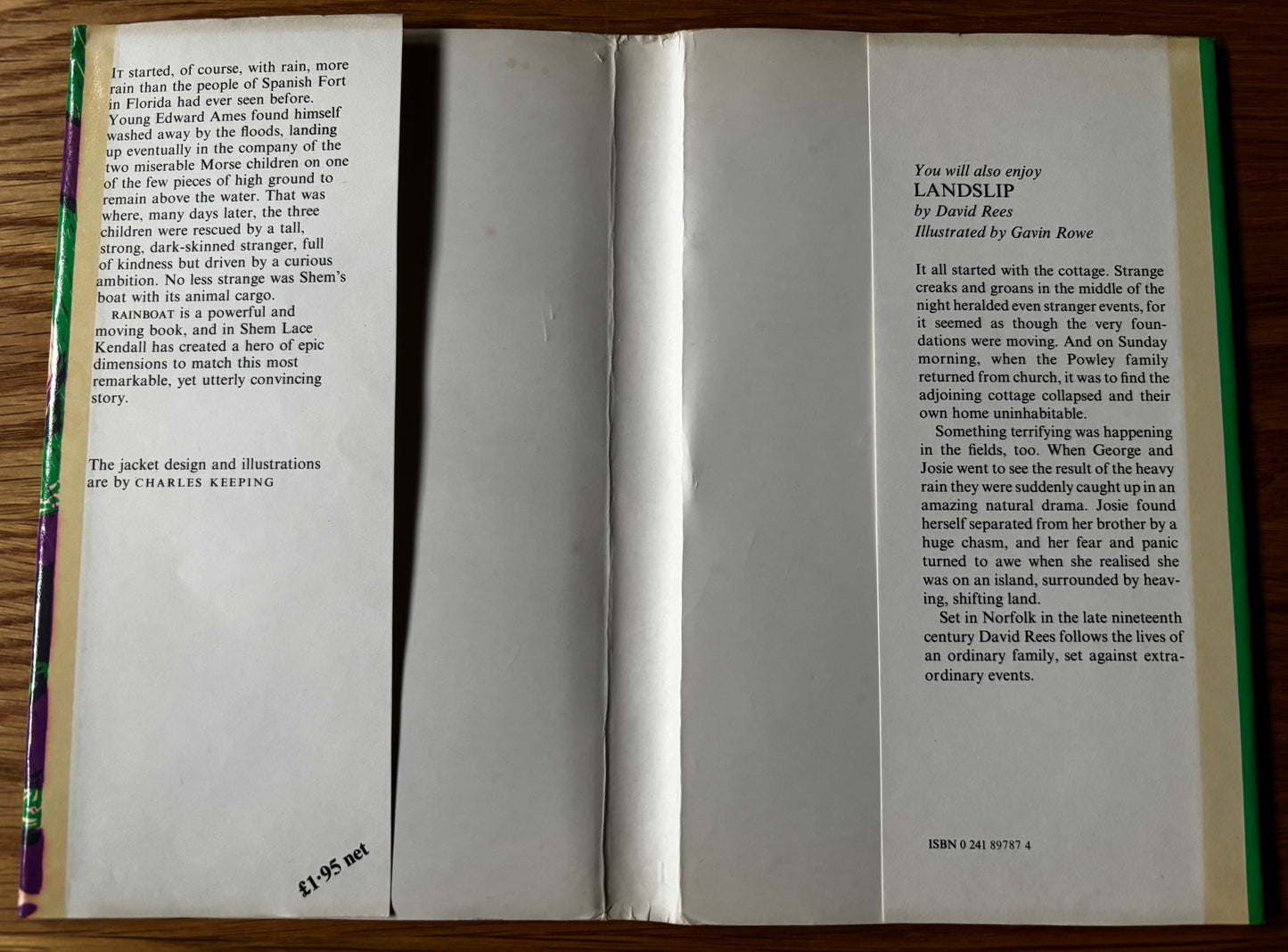 Charles Keeping RAIN BOAT 1977 HB DJ 1st thus Lace Kendall Hamish Hamilton