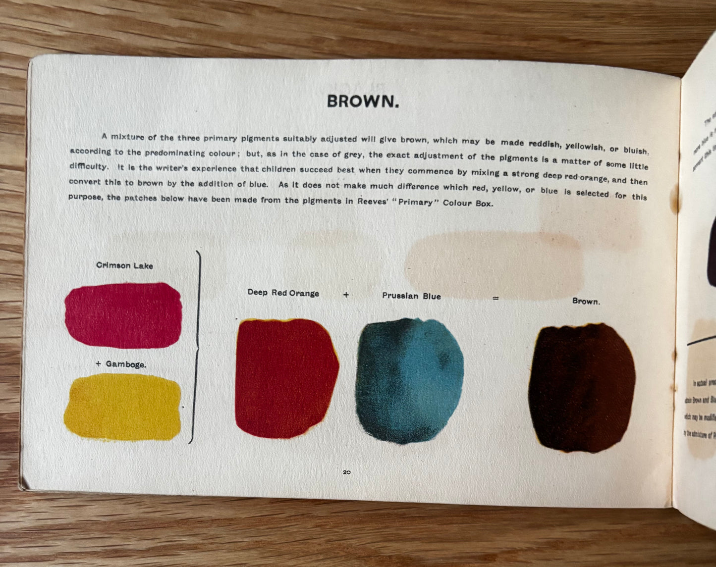 COLOUR MIXING BOOKLET Reeves and Sons 1917 3rd Ed WATERCOLOURS Dalston