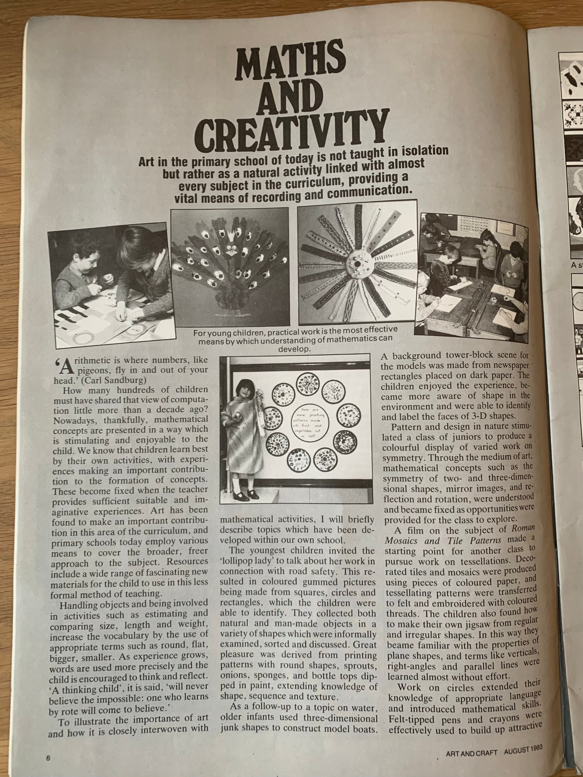 ART AND CRAFT EDUCATION MAGAZINE 1983 Shapes and Sizes - transpontinebooks