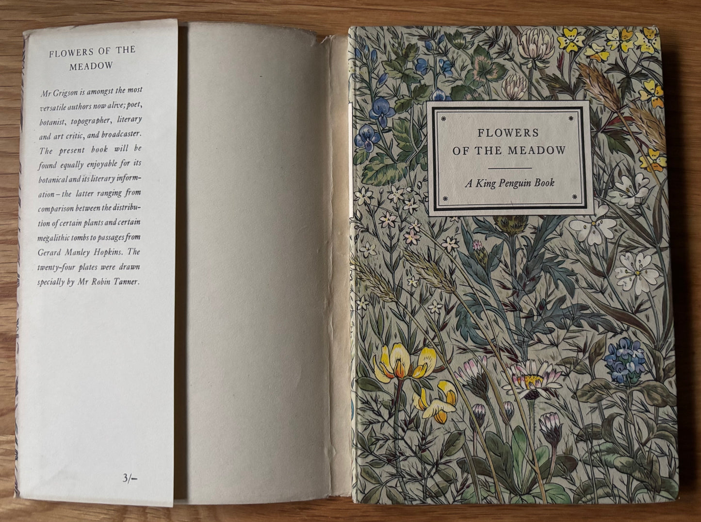 Robin Tanner FLOWERS OF THE MEADOW King Penguin Book DJ 1950 Geoffrey Grigson