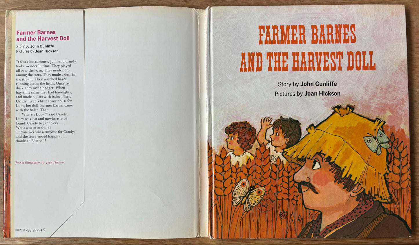 Joan Hickson FARMER BARNES AND THE HARVEST DOLL 1977 DJ 1st Ed John Cunliffe Andre Deutsch - transpontinebooks