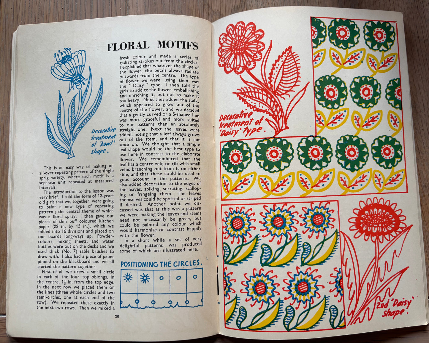 1951 ART AND CRAFT GPO Van MAGAZINE January CHILD EDUCATION Floral Patterns