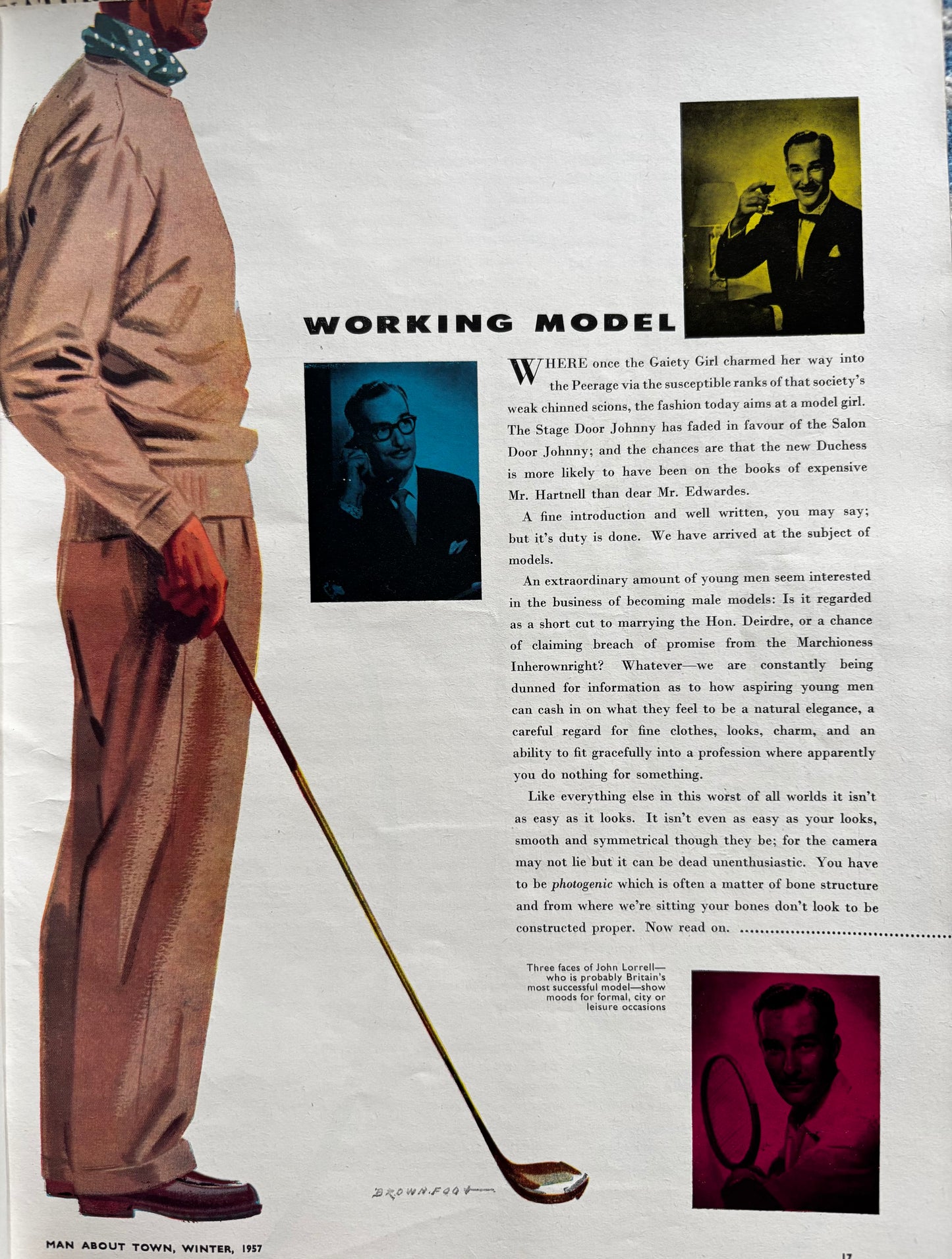1950’s MAN ABOUT TOWN Magazine Winter 1957 Men’s Style Tailoring VINTAGE