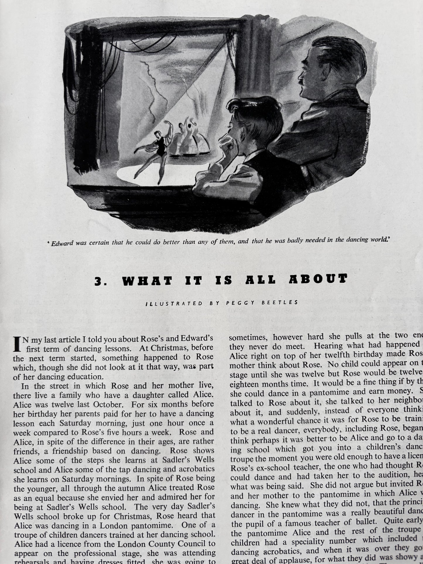 Susan Einzig COLLINS MAGAZINE March 1948 Noel Streatfeild Ballet Peggy Beetles