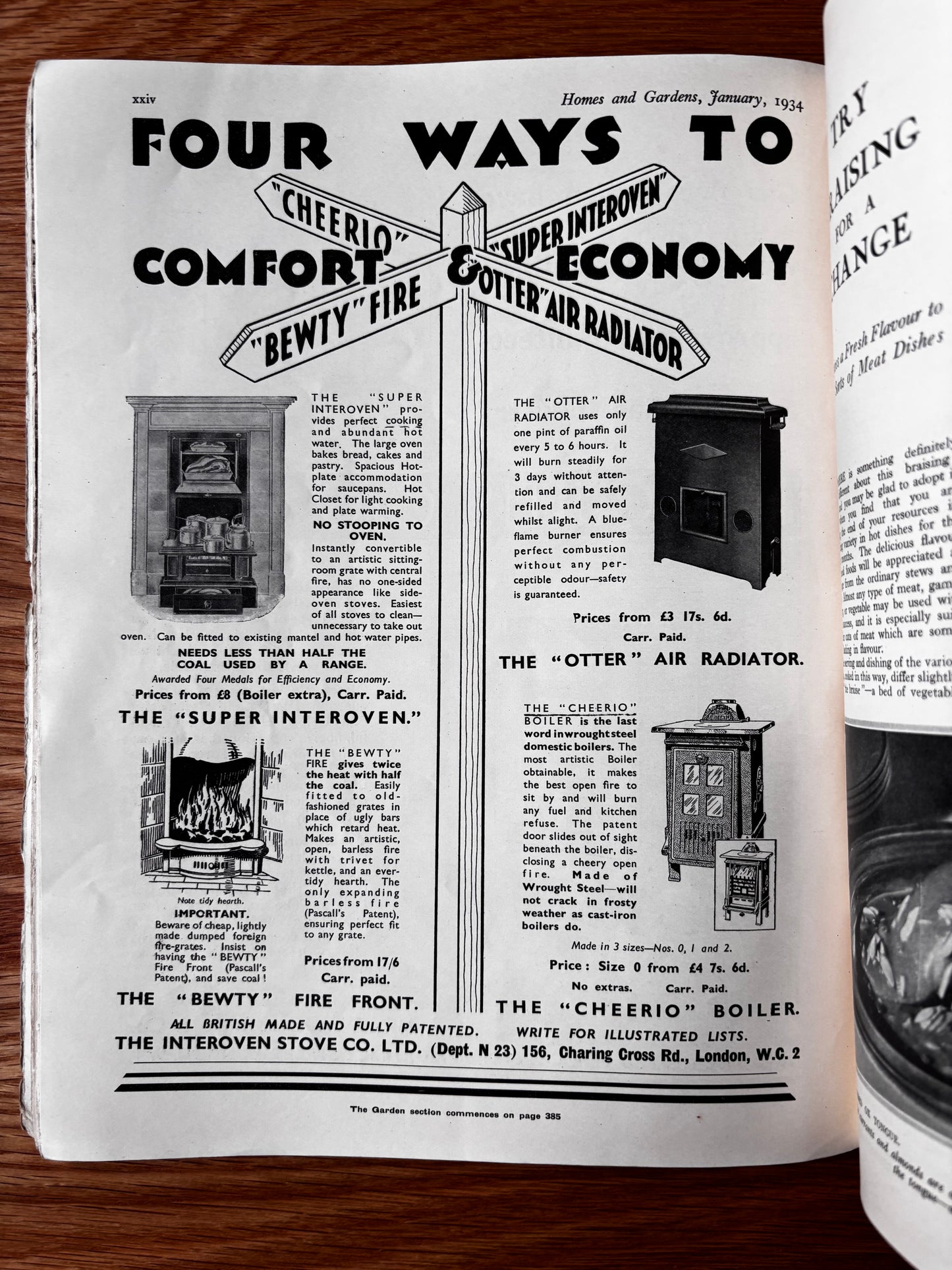 1930’s HOMES AND GARDENS Magazine January 1934 Illustrated ADVERTS