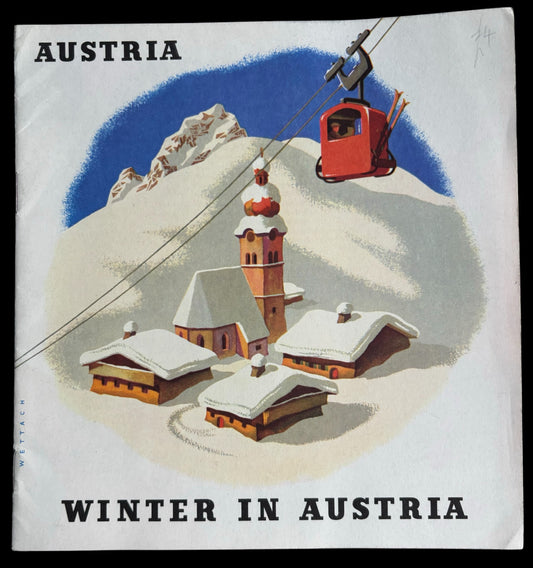 Vintage WINTER IN AUSTRIA Tourist Holiday Booklet Travel 1950’s Wettach