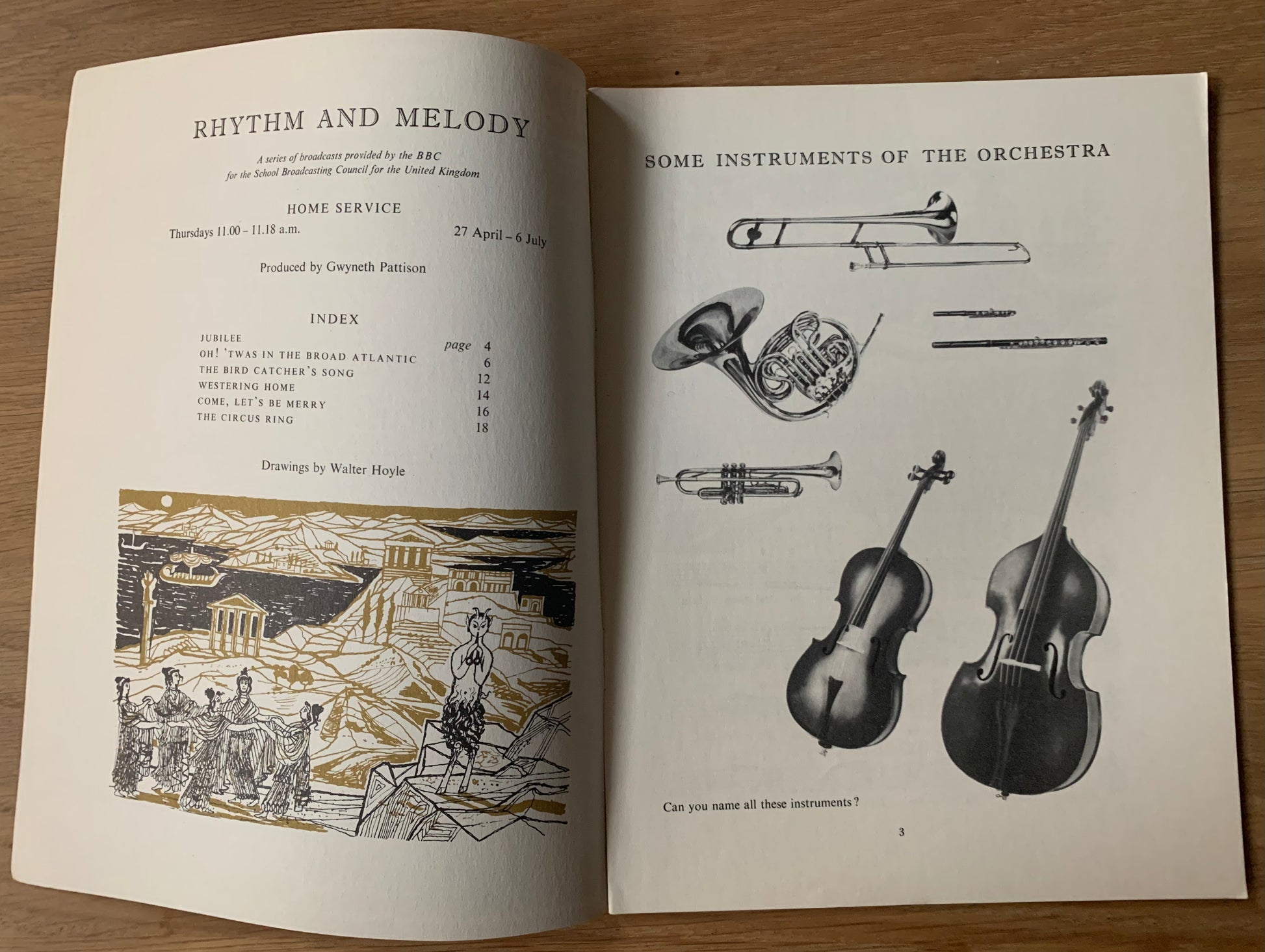 Hoyle Walter RHYTHM AND MELODY 1961 BBC Broadcasts To Schools SONGBOOK - transpontinebooks