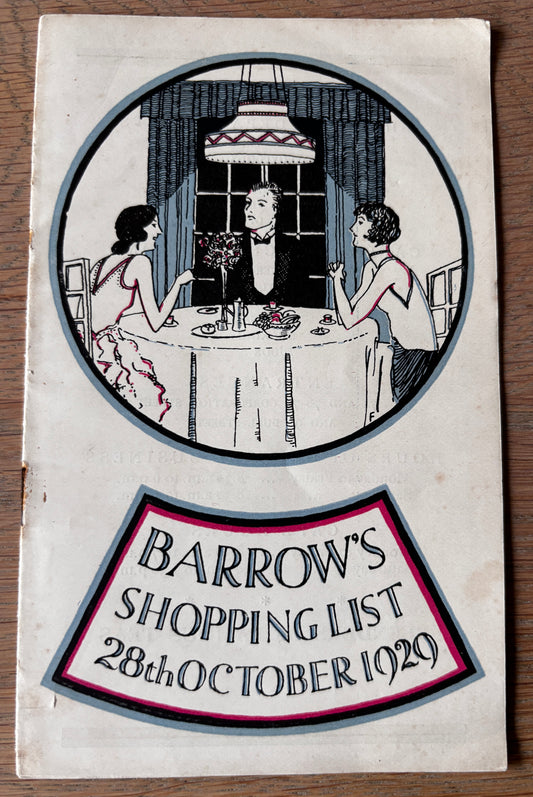 1920’s BARROW’S BIRMINGHAM Illustrated Seasonal Food Booklet SHOP October 1929